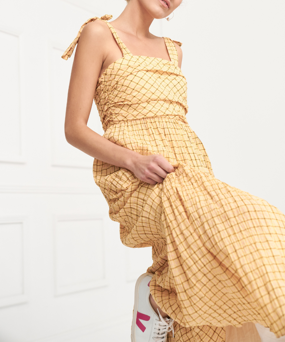 ModCloth Be My store Guest Sunflower Maxi Dress, NWT, Size Large, MSRP $189